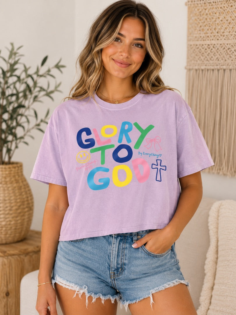 Purple Glory to God Women-Tops, Large